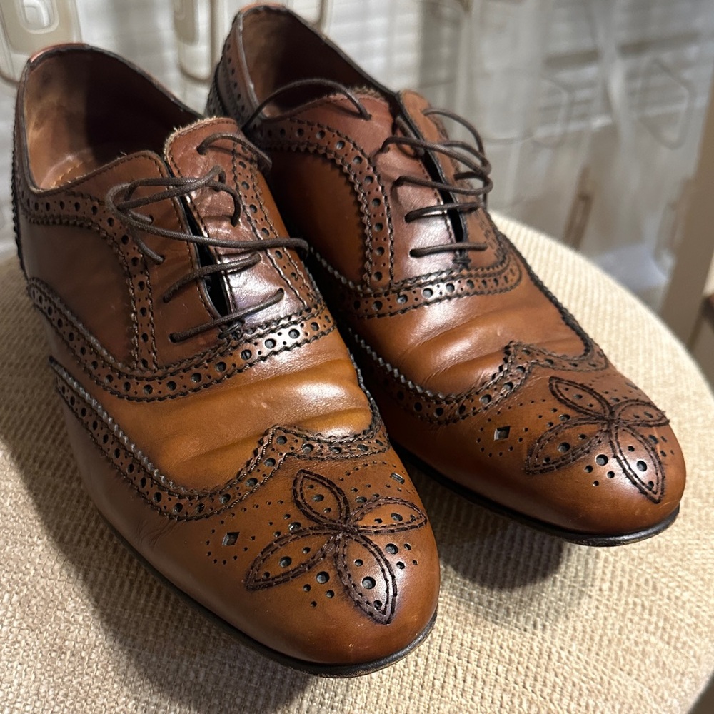 Louis Vuitton Brown Leather Brogue Derbys